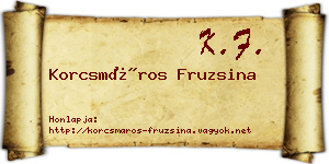Korcsmáros Fruzsina névjegykártya